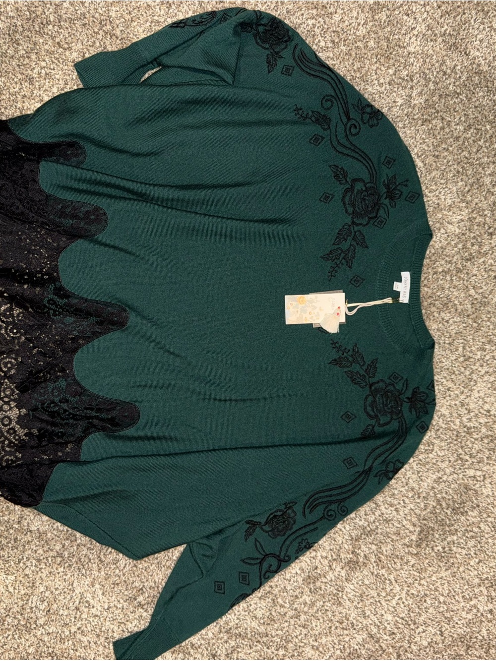 Johnny Was Teal Knit Sweater